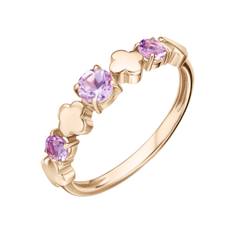 Women's ring with amethysts 