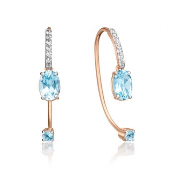 Earrings with topaz 