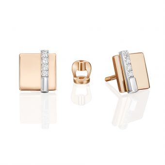 Stud earrings with zirconia 