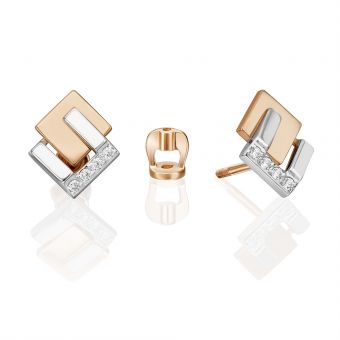 Stud earrings with zirconia 