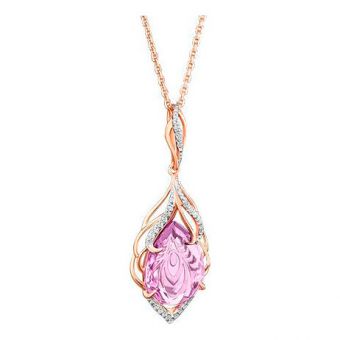 Pendant with zirconia and amethyst 