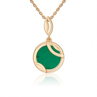 Pendant with green agate 