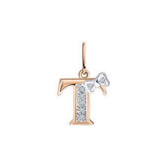 Pendant "Т" with zirconia 