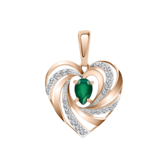 Anhänger mit Zirkonia und Chalcedon 