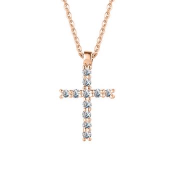 Goldkette mit Kreuz und Brillanten 