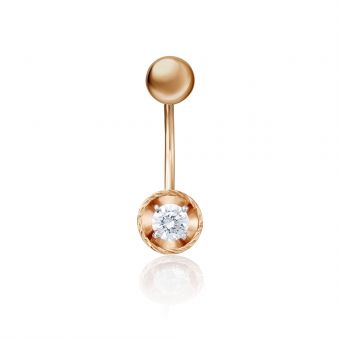 Belly piercing with zirconia 