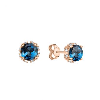 Ohrstecker mit London Blue Topas und Zirkonia 