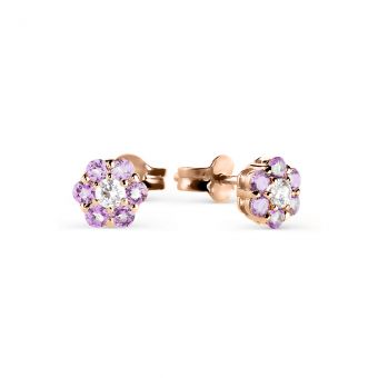 Ohrstecker mit Zirkonia und Amethysten 
