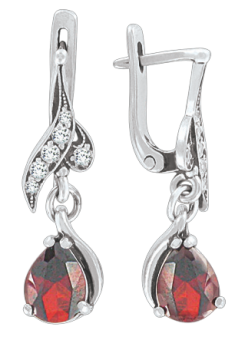 Earrings with Granat and zirconia 