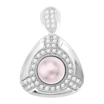 Pendant with pearl and zirconia 