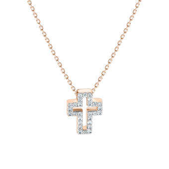 Goldkette mit Kreuz und Brillanten 