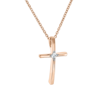 Necklace with cross and diamond 