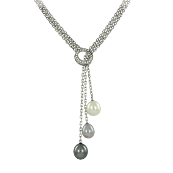 Collier mit Perlen und Zirkonia 