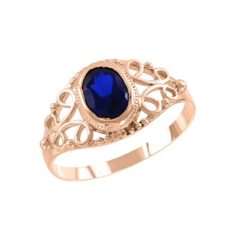 Women's ring with a sapphire 