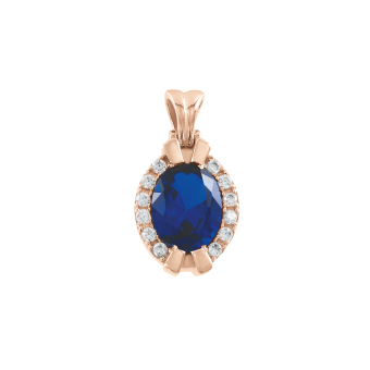 Pendant with sapphire and zirconia 