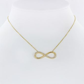 Gelbgold Kette mit Anhänger Unendlichkeit 