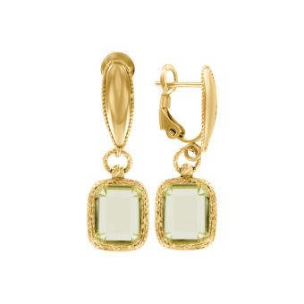 Earrings with green amethysts 