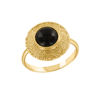 Women's ring with onyx 
