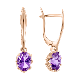Earrings with amethysts 