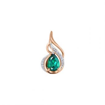 Pendant with diamonds and emerald 