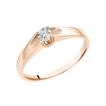 Women's ring with a brilliant 