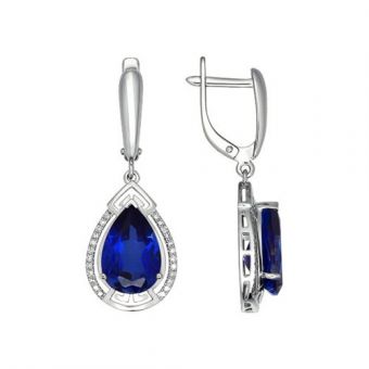 Earrings with sapphire and diamonds 
