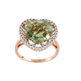 Damenring mit Amethyst und Zirkonia 