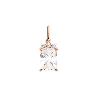 Pendant with rock crystal and zirconia 