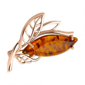 Brooch with amber 