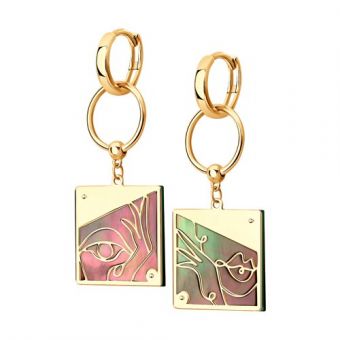 Gilded earrings with mother of pearl 