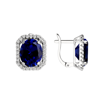 Earrings with zirconia and sapphires 