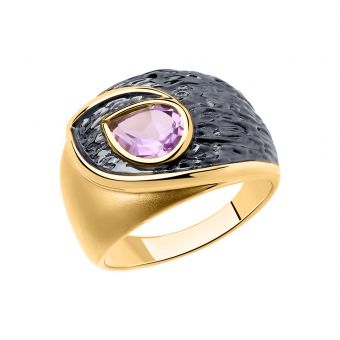 Gilded women's ring with amethyst 