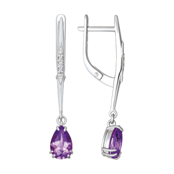 Ohrhänger mit Amethyst und Zirkonia 