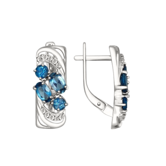 Earrings with topaz London and zirconia 
