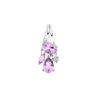 Pendant with amethysts and zirconia 