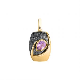 Gilded pendant with amethyst 