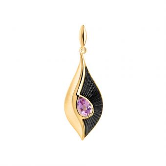 Gilded pendant with amethyst 