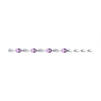 Bracelet with amethysts and zirconia 