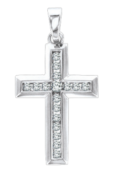 Pendant cross with zirconia 