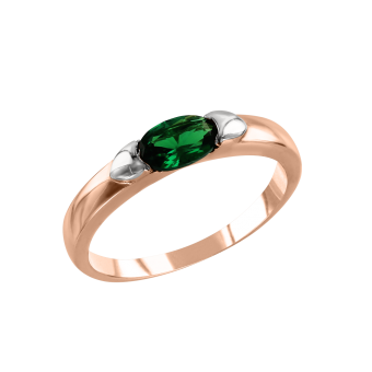 Women's ring with emerald 