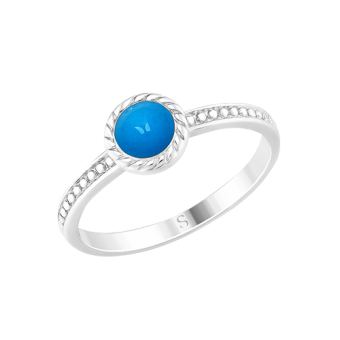 Кольцо с синей эмалью 