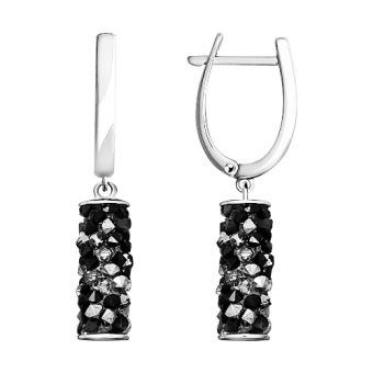 Earrings with black crystals Swarovski 