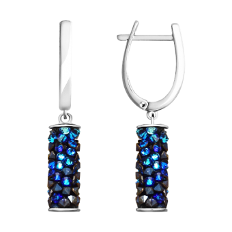 Ohrhänger mit blauen Kristallen Swarovski 