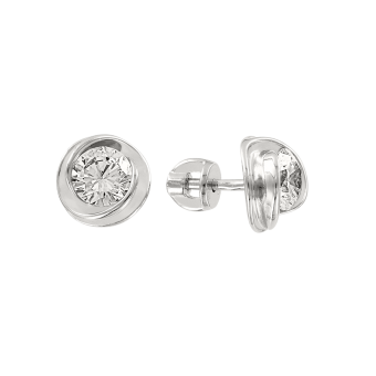 Stud earrings with zirconia 