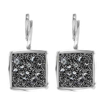 Earrings with black Swarovski crystal 