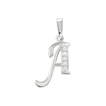 Pendant letter "A" with zirconia 