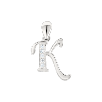 Pendant letter "K" with zirconia 