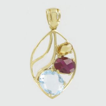 Pendant with topaz and ruby 