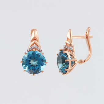 Earrings with topaz London and zirconia 