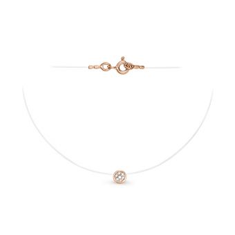 Unsichtbare Halskette aus Gold mit Brillanten 